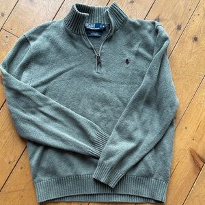 Polo Ralph Lauren Olive Zip-Up Sweater